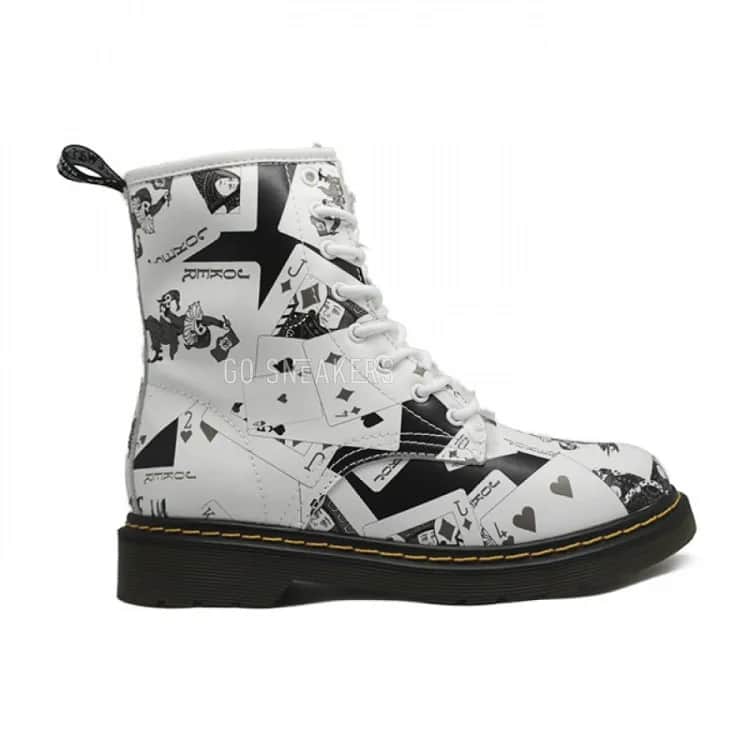 Женские ботинки с мехом Dr. Martens White/Black