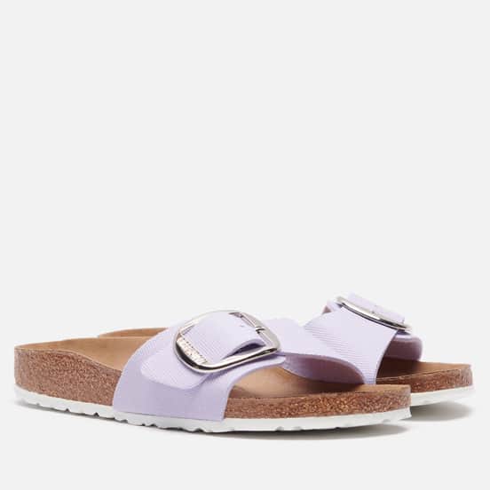 Женские сланцы Birkenstock Madrid Big Buckle Rivet Logo Textile Purple Fog