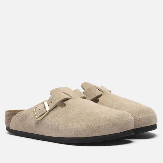 Женские сандалии Birkenstock Boston Suede Leather Regular Sandcastle