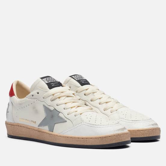 Мужские кроссовки Golden Goose Ball Star Leather Star White/Silver Blue/Red