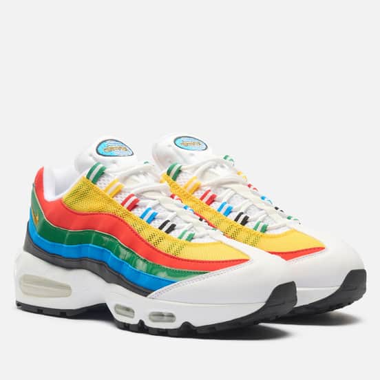 Кроссовки Nike Air Max 95 Big Bubble Premium "Olympic" White/Metallic Gold/Chile Red/Photo Blue/Varsity Maize/Classic Green