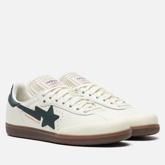 Мужские кроссовки adidas Originals x BAPE Samba Off White/Shadow Green/Gum
