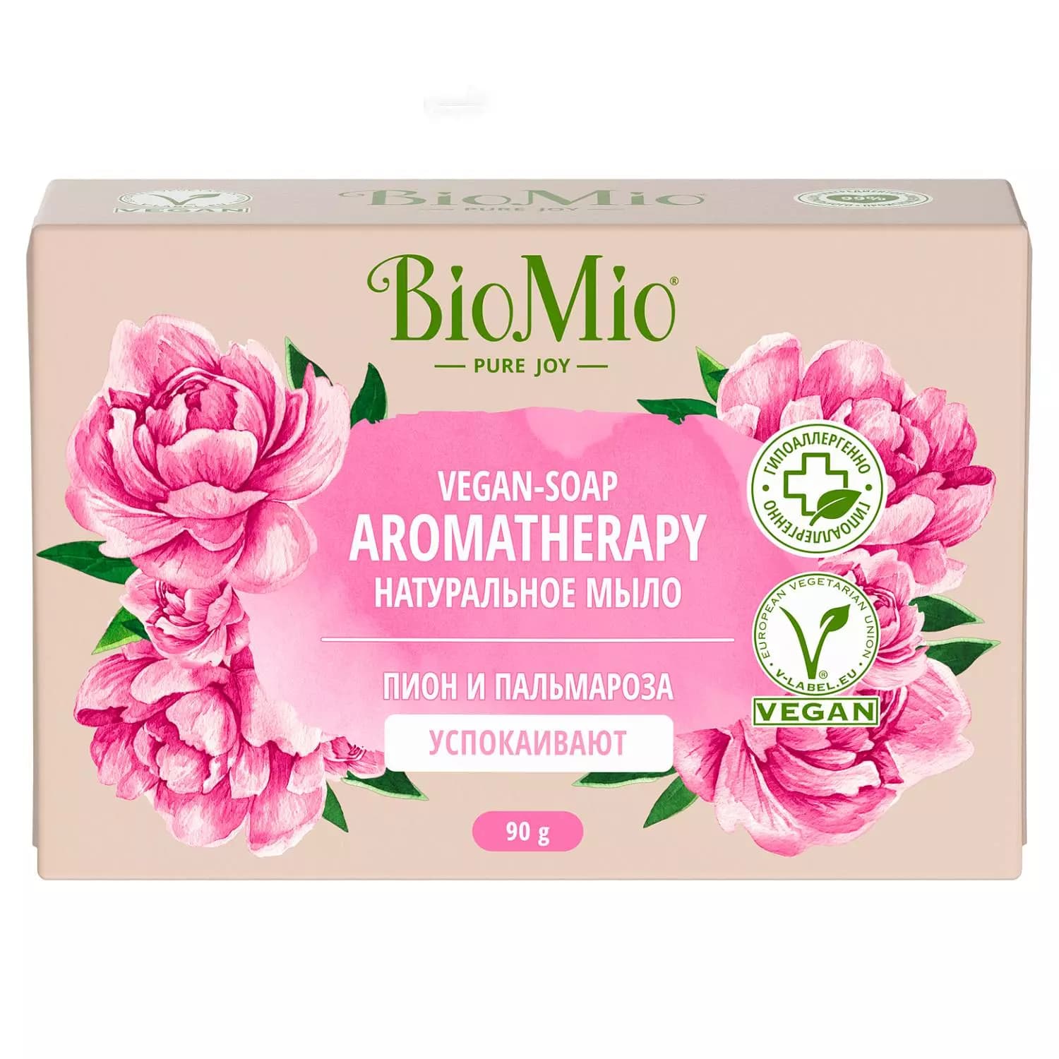 Натуральное мыло "Пион и пальмароза" Vegan Soap Aromatherapy