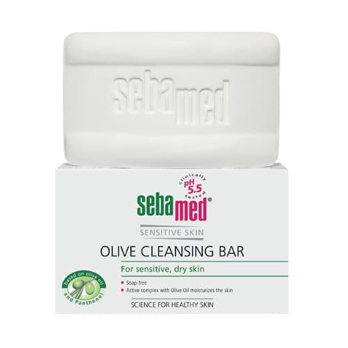 Sebamed Sensitive Skin olive cleansing bar - Мыло для лица оливковое