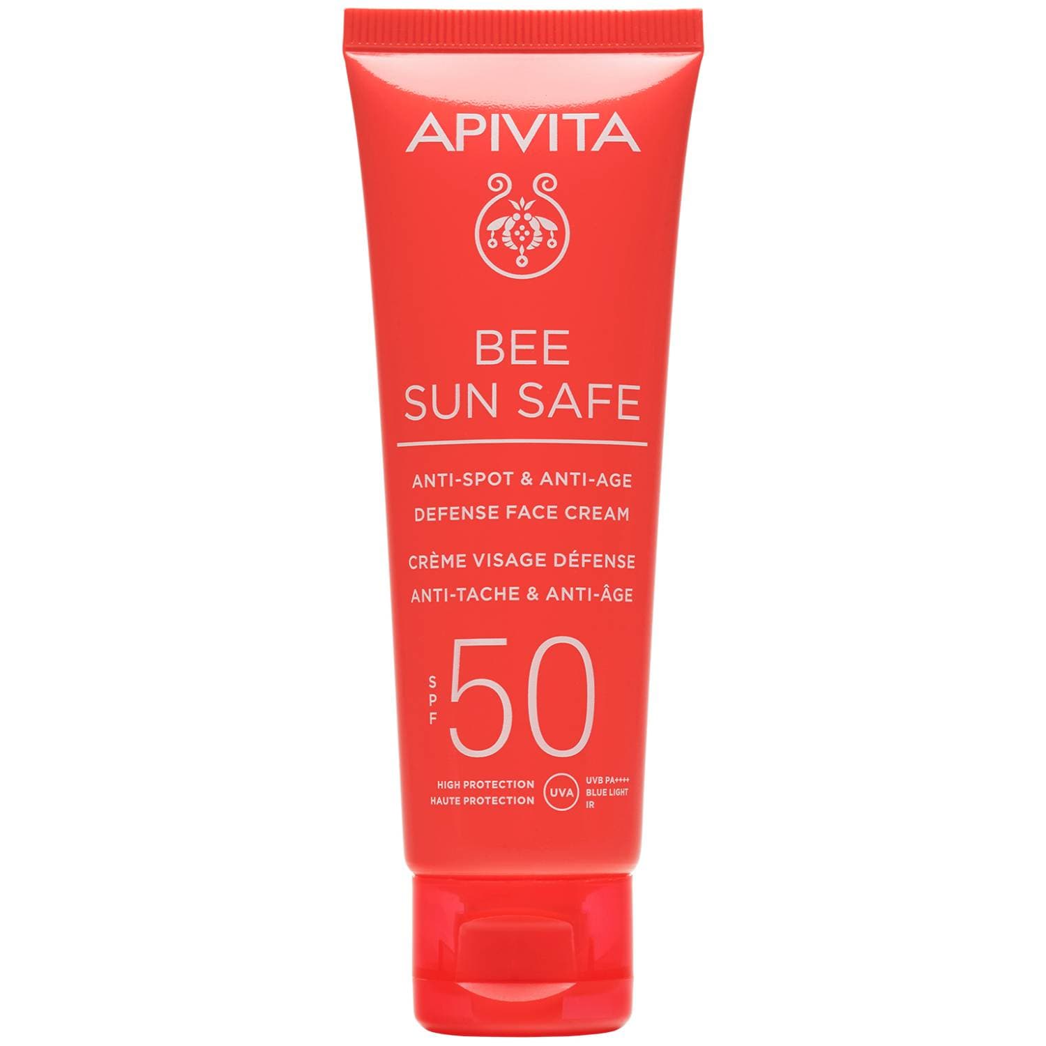 Солнцезащитный крем для лица против старения и пигментации SPF50 с морскими водорослями и прополисом