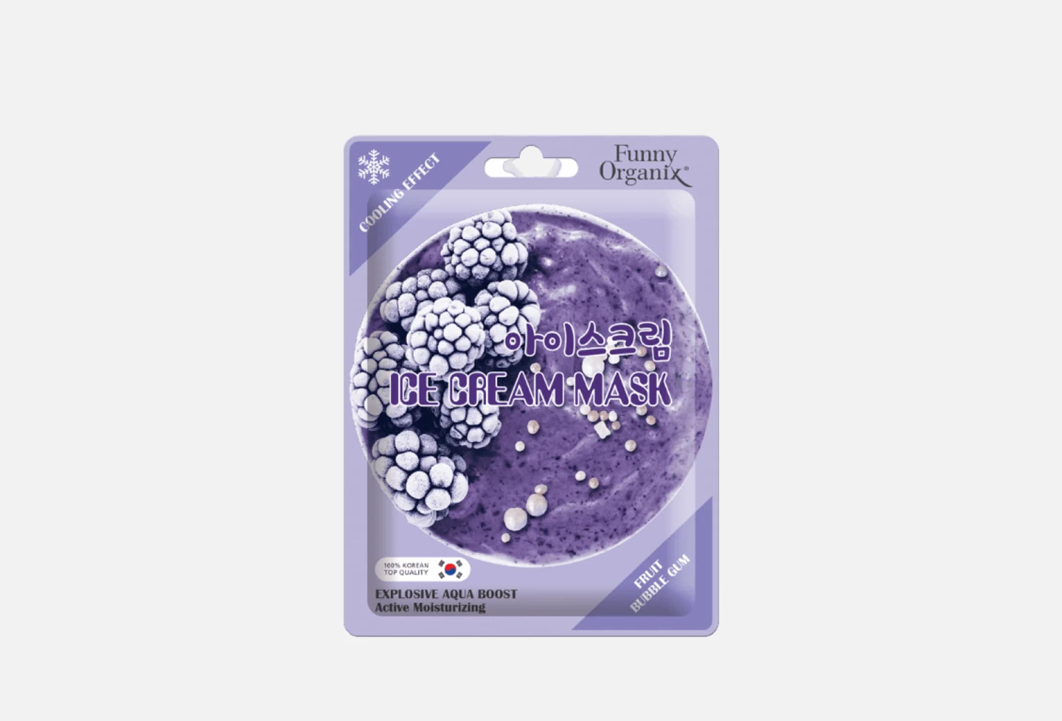 FRUIT BUBBLE GUM Ice Moisturizing Cooling Ice-Cream Sheet Mask