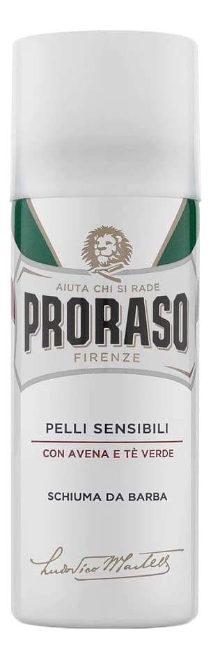 Proraso Пена для бритья Зеленый чай и овес Pelli Sensibili Anti-Irritazione Пена