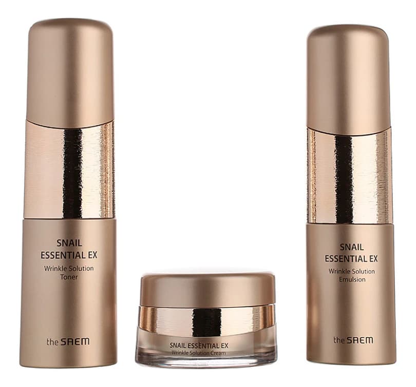 The Saem Набор для лица Snail Essential EX Wrinkle Solution Skin Care 2 (тонер + эмульсия 150мл + крем для кожи вокруг глаз 31мл