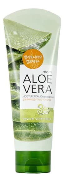 Welcos Увлажняющая пенка для умывания с алоэ Kwailnara Aloe Vera Moisture Real Cleansing Foam
