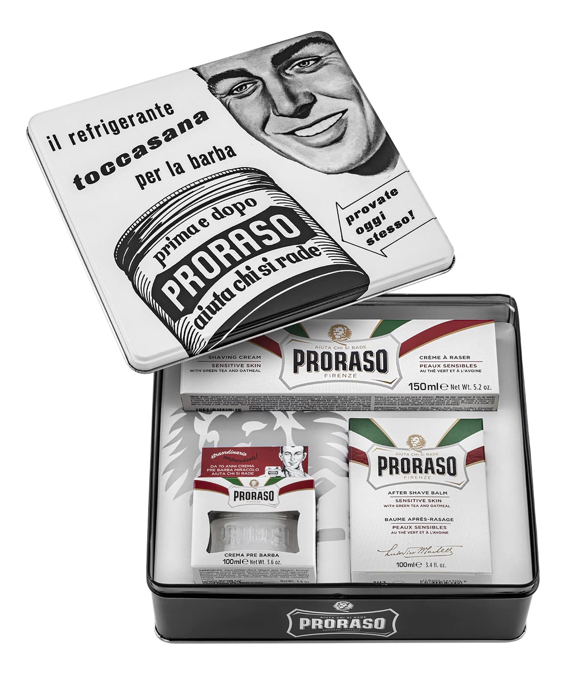 Proraso Набор Toccasana (крем до бритья + крем для бритья 150мл + бальзам после бритья 100мл