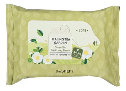 The Saem Салфетки очищающие с экстрактом зеленого чая Healing Tea Garden Green Tea Cleansing Tissue Салфетки