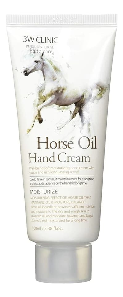 3W CLINIC Крем для рук с лошадиным маслом Moisturize Horse Oil Hand Cream