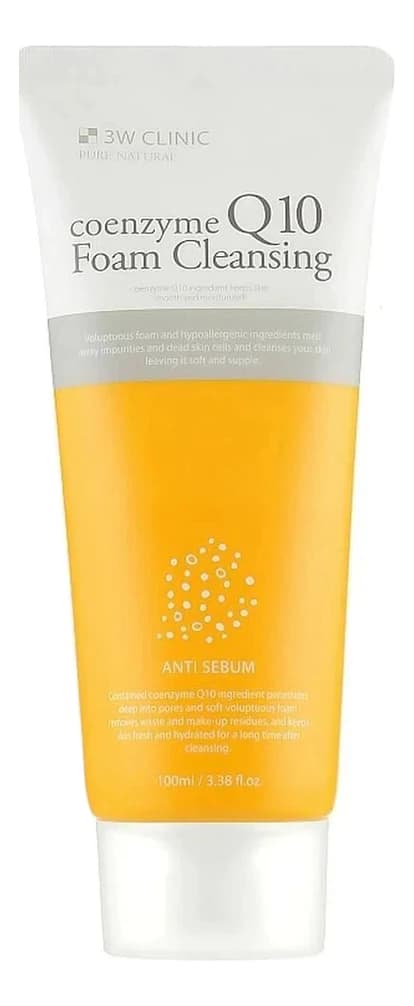 3W CLINIC Пенка для умывания с коэнзимом Q10 Anti Sebum Coenzyme Foam Cleansing