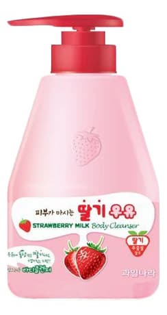 Welcos Гель для душа с ароматом клубники Kwailnara Strawberry Milk Body Cleanser