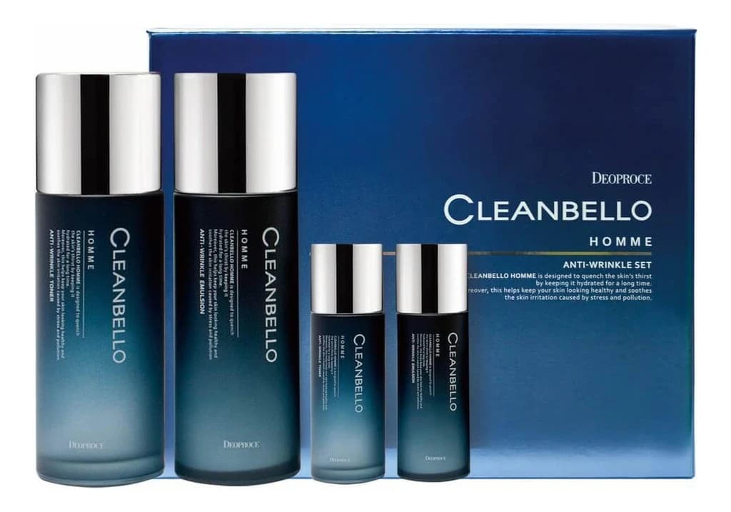 Deoproce Набор антивозрастной для лица Cleanbello Homme Anti-Wrinkle (тонер 150/ + эмульсия 150/30мл)
