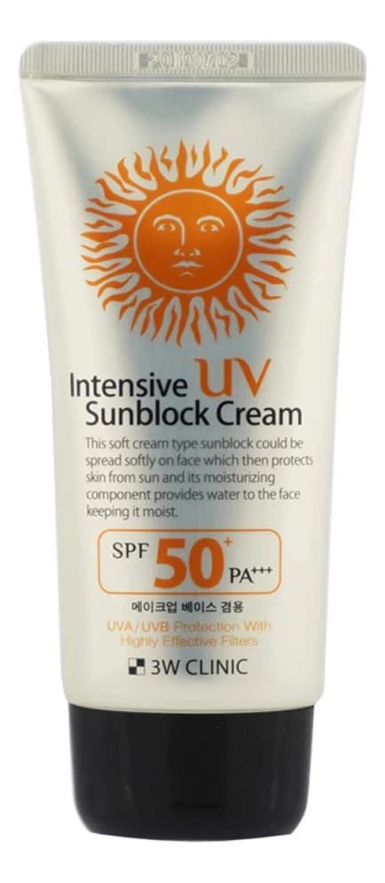 3W CLINIC Солнцезащитный крем для лица Intensive UV Sun Block Cream SPF50+ PA+++