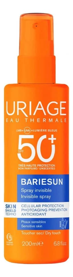 Uriage Солнцезащитный спрей для лица и тела без ароматизаторов Bariesun Spray Sans Parfum SPF50