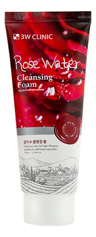 3W CLINIC Пенка для умывания Rose Water Cleansing Foam