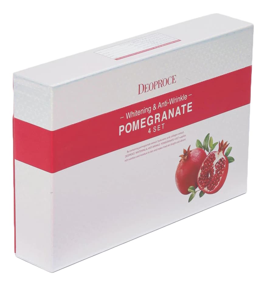 Deoproce Набор для лица на основе экстракта граната Whitening & Anti-Wrinkle Pomegranate (крем + тонер 260мл/30мл + лосьон 260мл/30мл + крем д/кожи вокруг глаз 2*40мл)