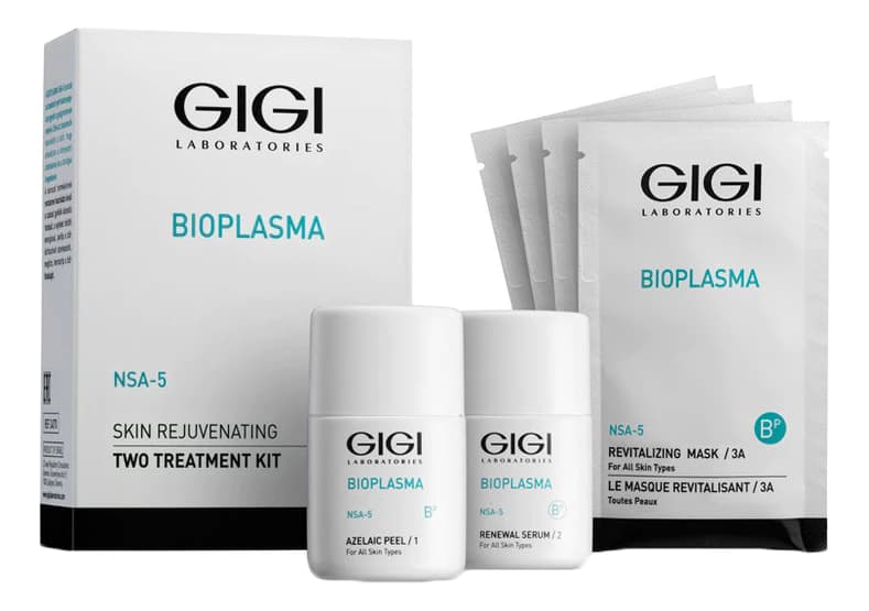 GiGi Набор для лица Bioplasma Skin Rejuvenating Trial (пилинг + сыворотка 30мл + омолаживающая маска 2*20мл + активизирующая маска 2*20мл)