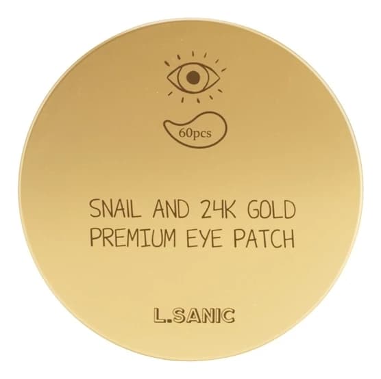 L.Sanic Патчи для глаз с муцином улитки и золотом Snail Аnd 24K Gold Premium Eye Patch