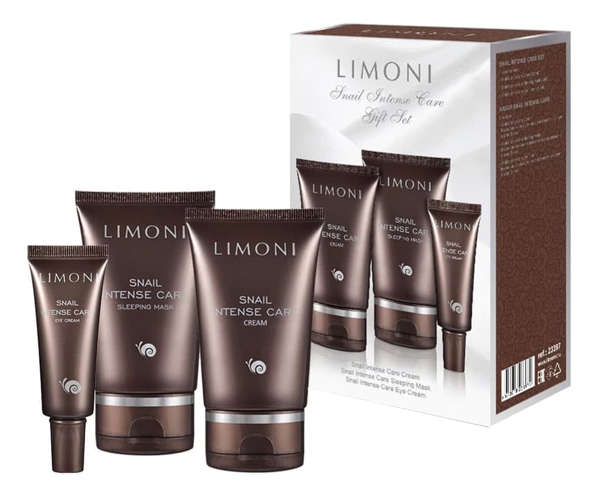 Limoni Набор Snail Intense Care (крем д/лица + крем д/кожи вокруг глаз 25мл + маска д/лица 50мл