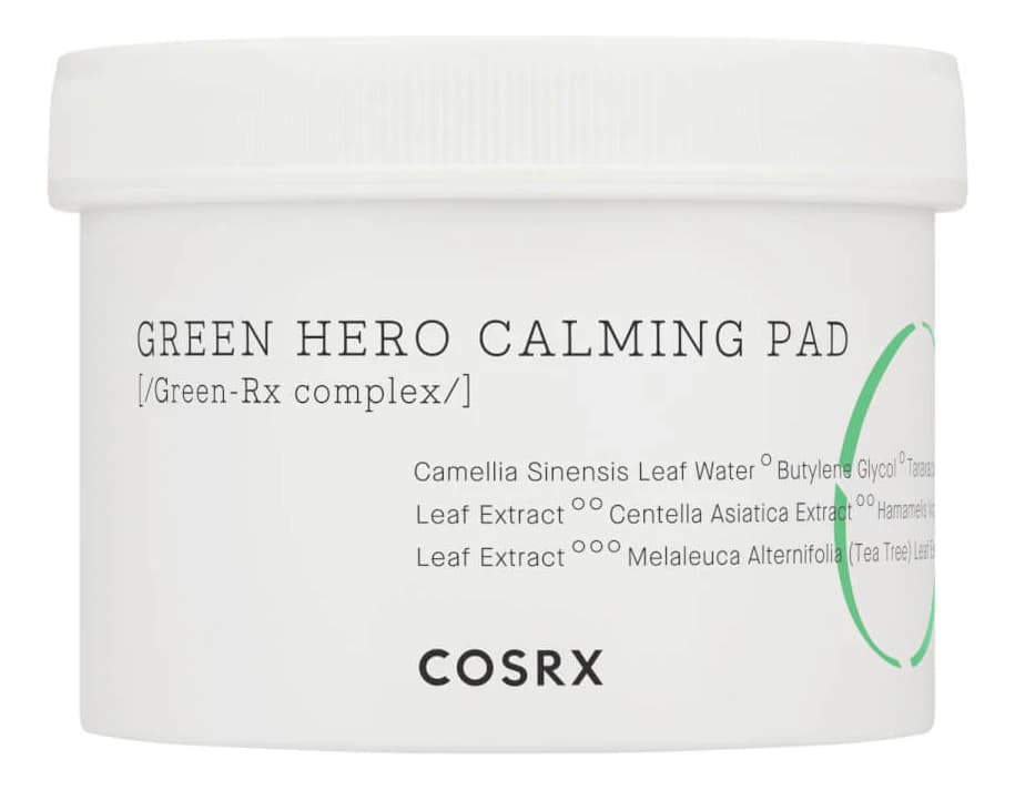 COSRX Успокаивающие диски для лица с экстрактом зеленого чая One Step Green Hero Calming Pad