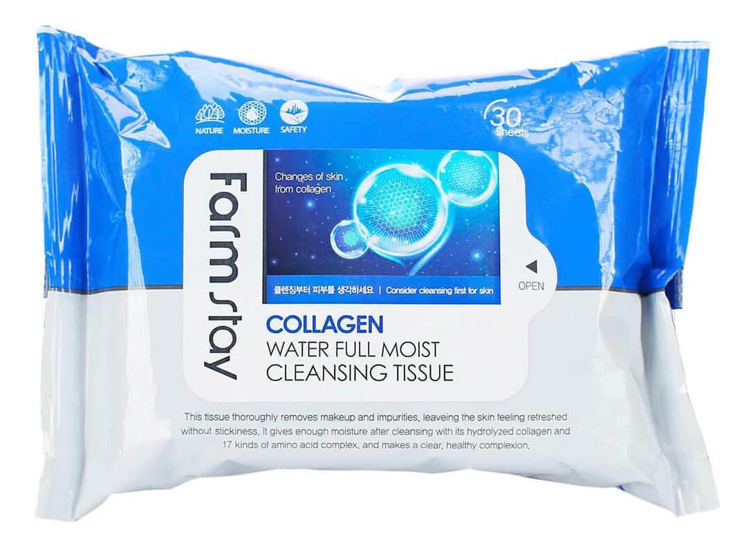 Farm Stay Влажные салфетки с коллагеном Collagen Water Full Moist Cleansing Tissue