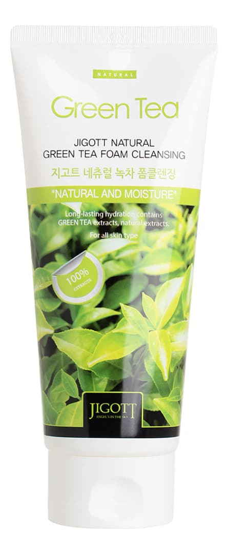 Jigott Пенка для умывания с экстрактом зеленого чая Natural Green Tea Foam Cleansing