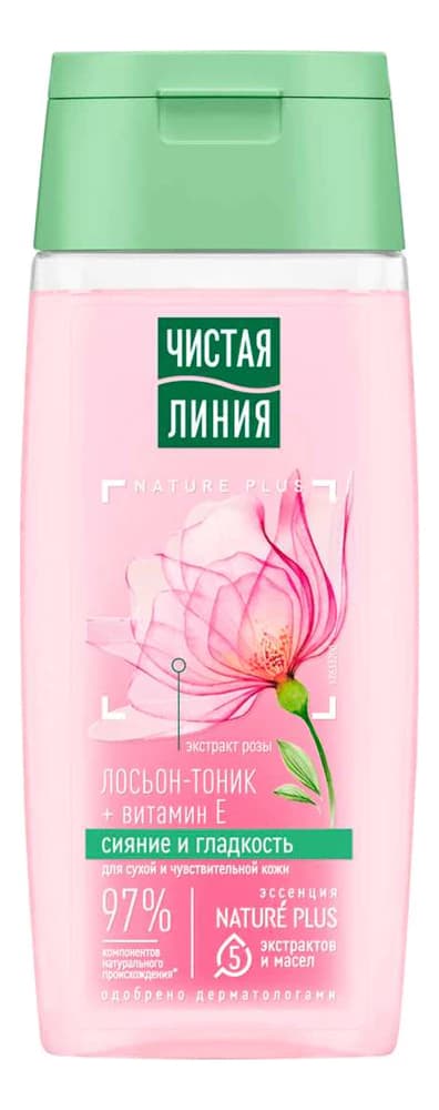 Чистая линия Лосьон-тоник для лица с экстрактом розы Сияние и гладкость