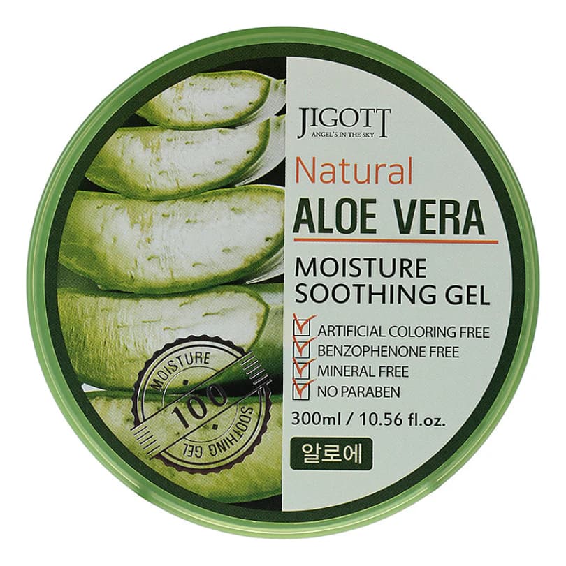 Jigott Успокаивающий гель для лица и тела с экстрактом алоэ вера Natural Aloe Vera Moisture Soothing Gel