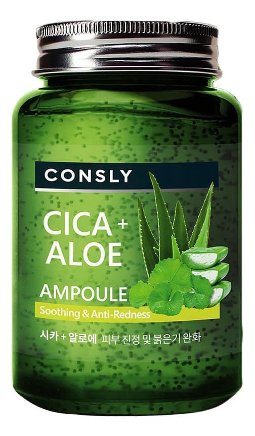 Consly Успокаивающая сыворотка с экстрактом центеллы азиатской и алоэ вера Cica + Aloe Ampoule