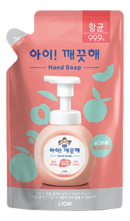 LION Пенное мыло для рук с персиком Foam Hand Soap Antibacterial Peach Мыло (рефил)