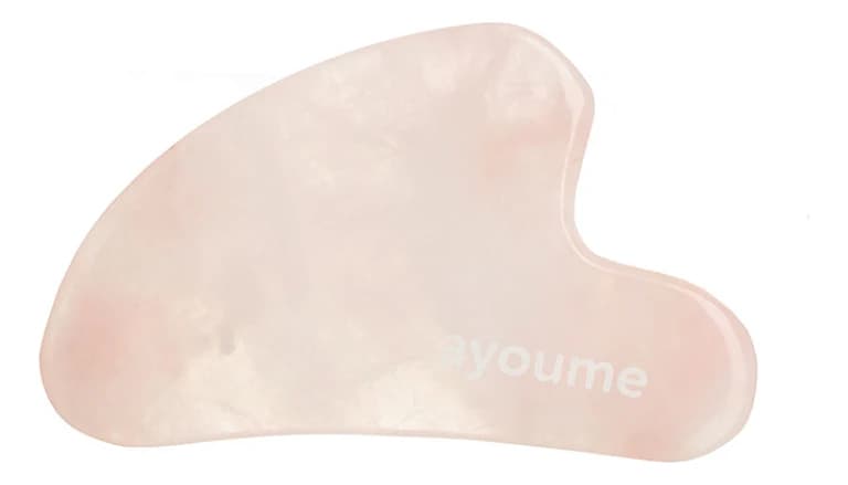Ayoume Скребок гуаша для лица из натурального розового кварца Massager Guasha Rose Quartz