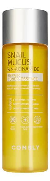 Consly Тонер-эссенция для лица с муцином улитки и ниацинамидом Snail Mucus & Niacinamide Repair Toner-Essence