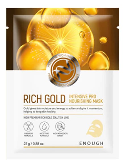 Enough Тканевая маска для лица с золотом Rich Gold Intensive Pro Nourishing Mask