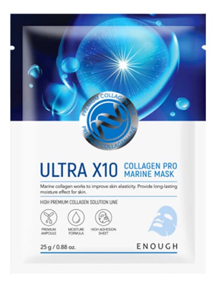 Enough Тканевая маска для лица с морским коллагеном Ultra X10 Collagen Pro Marine Mask