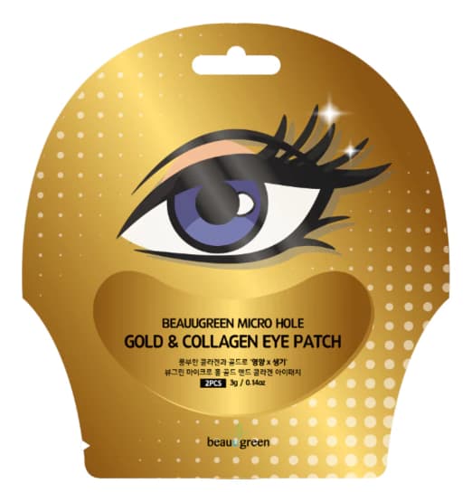 BeauuGreen Восстанавливающие патчи для кожи вокруг глаз с золотом и коллагеном Micro Hole Gold & Collagen Eye Patch