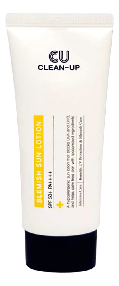 CUSKIN Дневной успокаивающий крем-лосьон для лица Clean-Up Blemish Sun Lotion SPF50+ PA++++