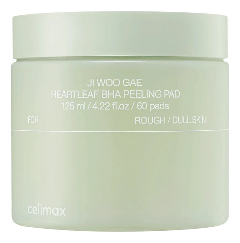 Celimax Тонизирующие пэды-тонер для лица с салициловой кислотой Ji Woo Gae Heartleaf BHA Peeling Pad Пэды /60шт