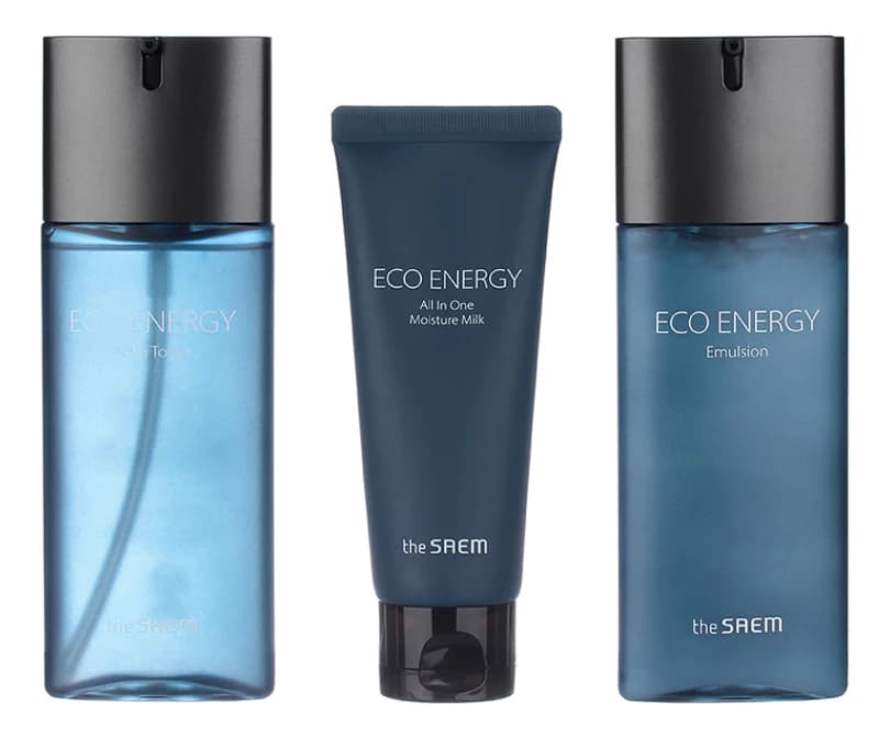 The Saem Набор для мужчин Eco Energy Skin Care 2 (тонер Aqua Toner + эмульсия Emulsion 130мл + молочко All In One Moisture Milk 70мл)