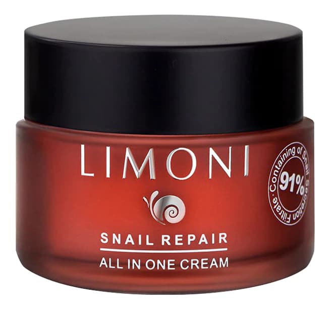 Limoni Восстанавливающий крем для лица с экстрактом секреции улитки 91% Snail Repair All In One Cream