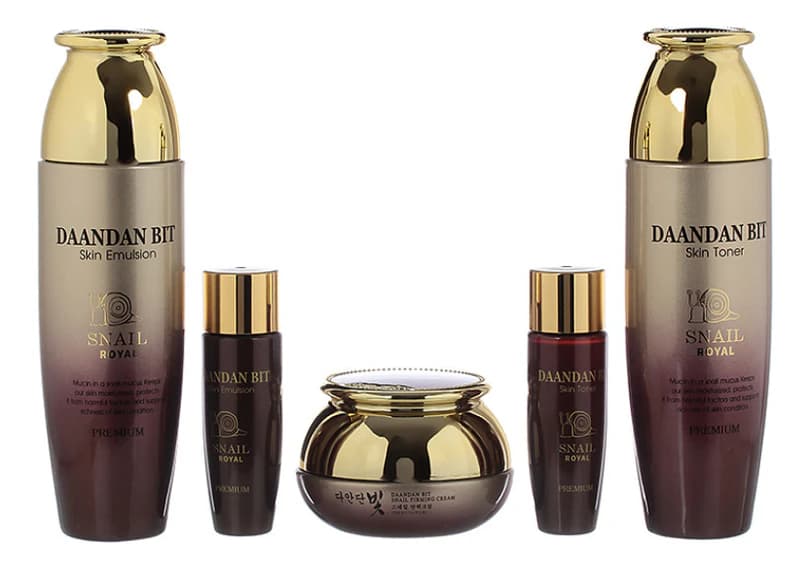 Jigott Набор для лица с муцином улитки Daandan Bit Premium Snail Royal (тонер 150/ + эмульсия 150/30мл + крем 50мл