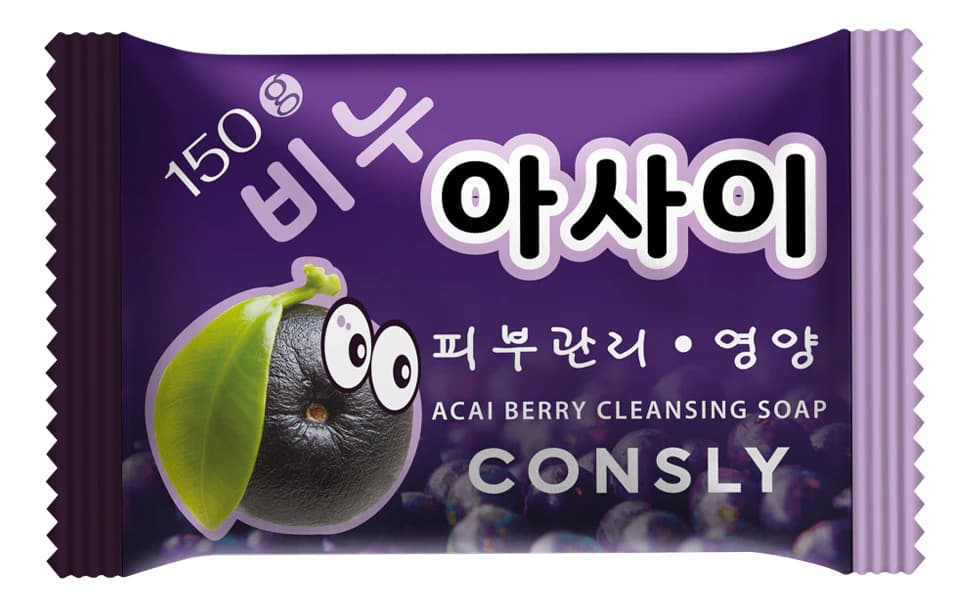 Consly Питательное мыло с экстрактом ягод асаи Nourishing Acai Berry Cleansing Soap