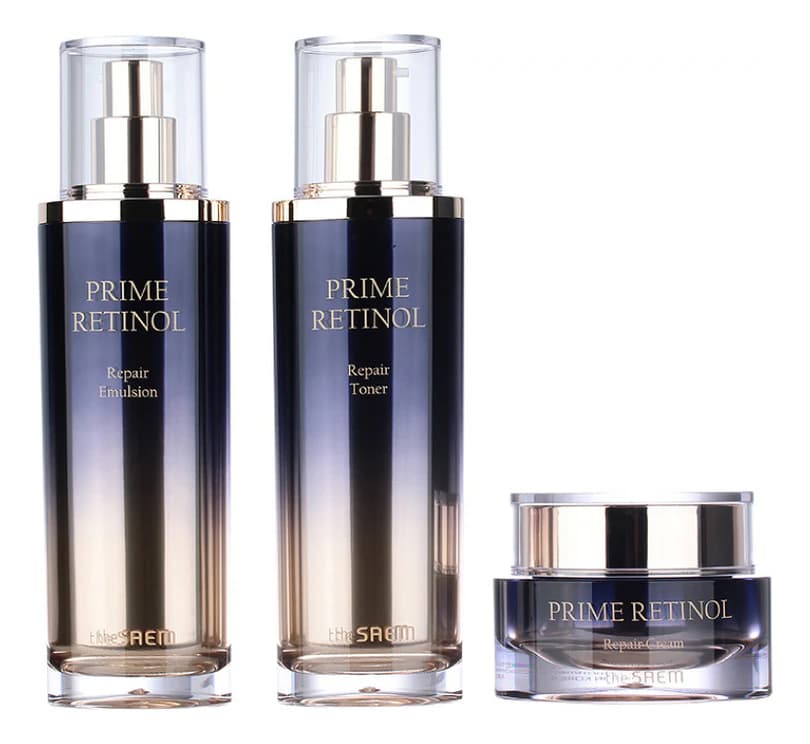 The Saem Набор для лица антивозрастной Prime Retinol Skin Care 3 (тонер + эмульсия 130мл + крем 50мл)