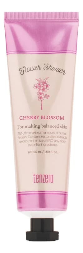 TENZERO Крем для рук и ногтей с ароматом вишни Flower Shower Hand & Nail Cream Cherry Blossom