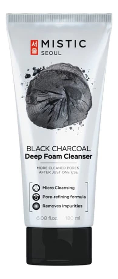 MISTIC Глубокоочищающая пенка для умывания с древесным углем Black Charcoal Deep Foam Cleanser