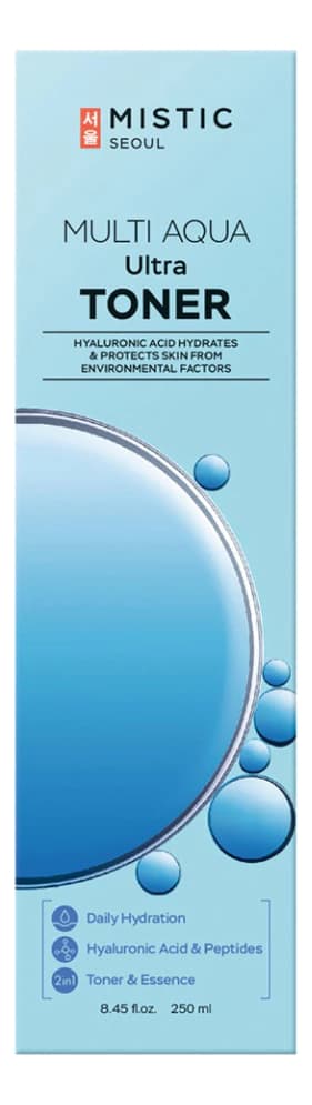 MISTIC Глубокоувлажняющий тонер для лица с гиалуроновой кислотой Multi Aqua Ultra Toner