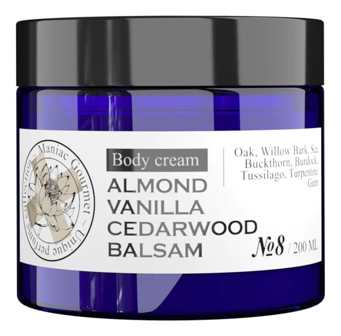 Maniac Gourmet Парфюмированный крем для тела No8 Body Cream (миндаль, ваниль, кедр, бальзам)