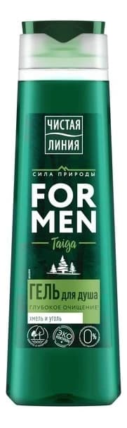 Чистая линия Гель для душа Глубокое очищение Хмель и уголь For Men Taiga